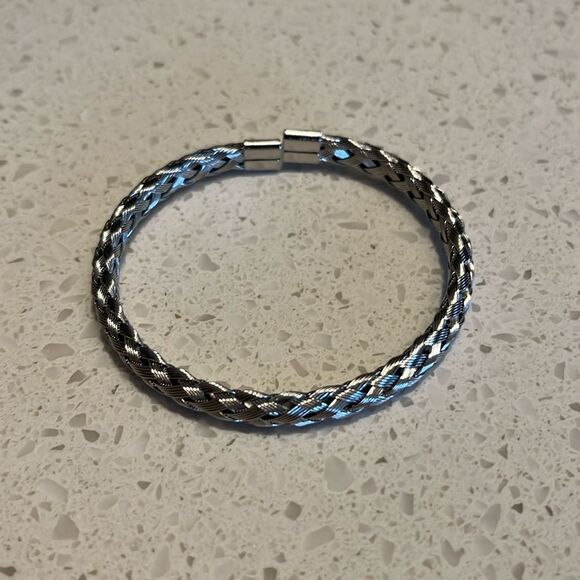 Jewelry - Stainless Steel Braided Design Cuff Bangle